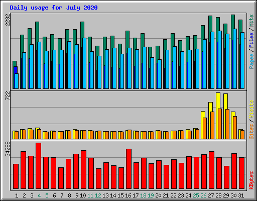 Daily usage for July 2020