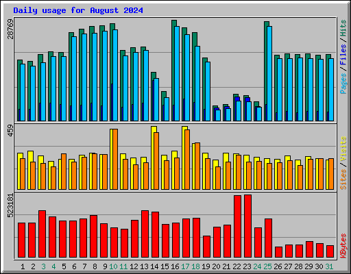 Daily usage for August 2024