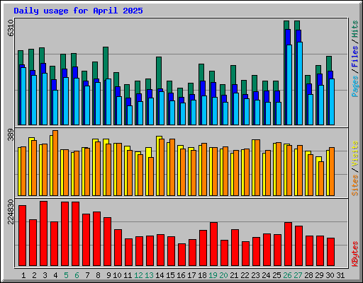 Daily usage for April 2025
