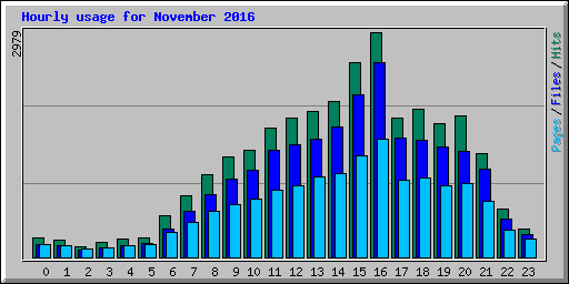 Hourly usage for November 2016
