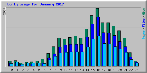 Hourly usage for January 2017