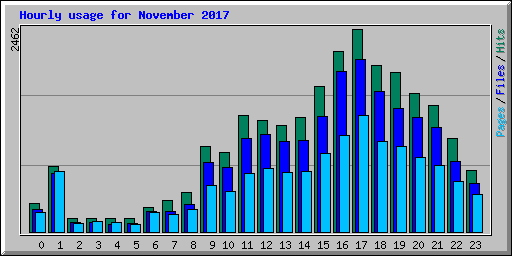 Hourly usage for November 2017