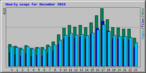 Hourly usage for December 2019