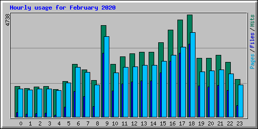 Hourly usage for February 2020