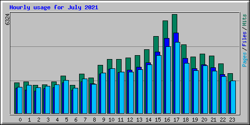 Hourly usage for July 2021