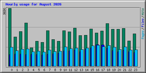 Hourly usage for August 2026